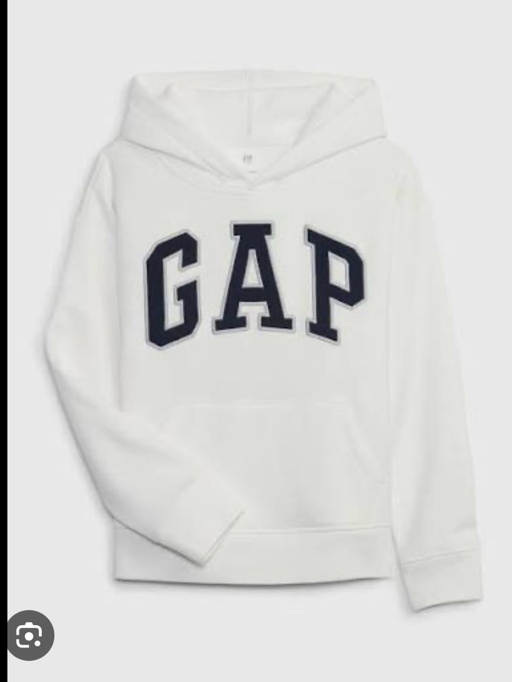 GAP kids White Hoodie with Navy Logo
